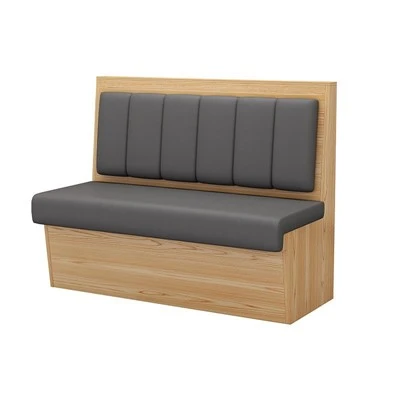 Banquette en bois pour restaurant de restauration rapide à 2 places