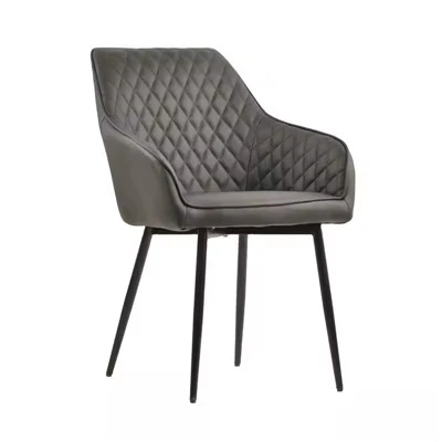 Chaises de salle à manger en cuir de restaurant avec cadre en métal